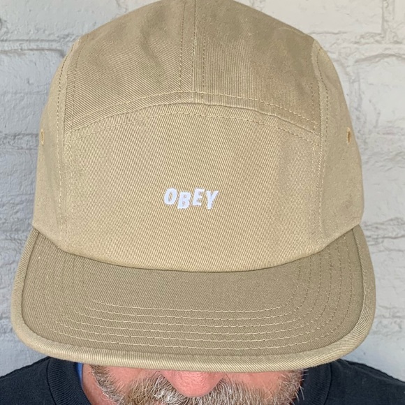 Obey Other - Obey 5 Panel Cap cotton NWOT tan
